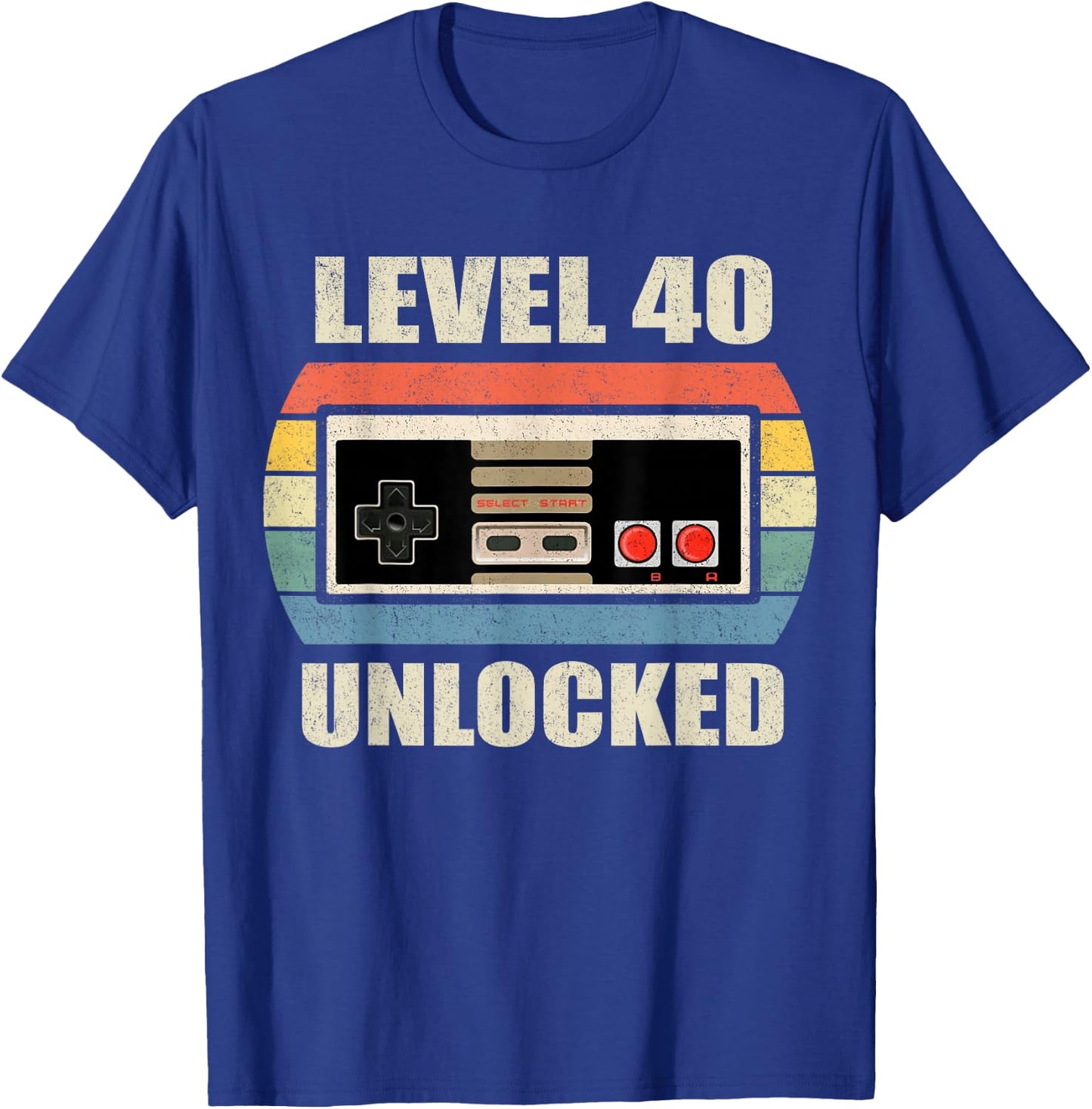 Unlocked Level 40 Birthday Men Women Video Game Controller T-Shirt - T-Shirt | Royal