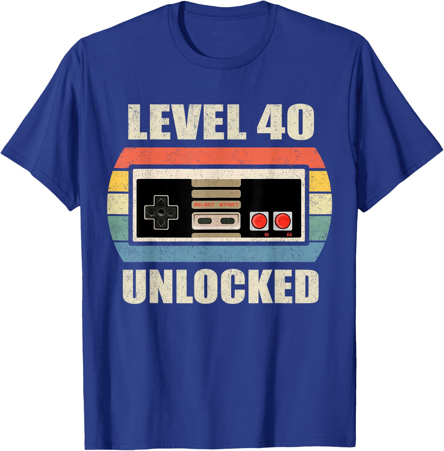 Unlocked Level 40 Birthday Men Women Video Game Controller T-Shirt - T-Shirt | Royal