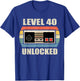 Unlocked Level 40 Birthday Men Women Video Game Controller T-Shirt - T-Shirt | Royal
