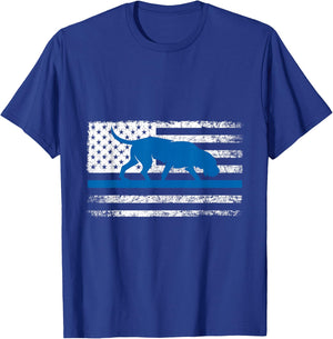 Bloodhound K9 Police Officer USA Flag Thin Blue Line Gift T-Shirt - T-Shirt | Royal