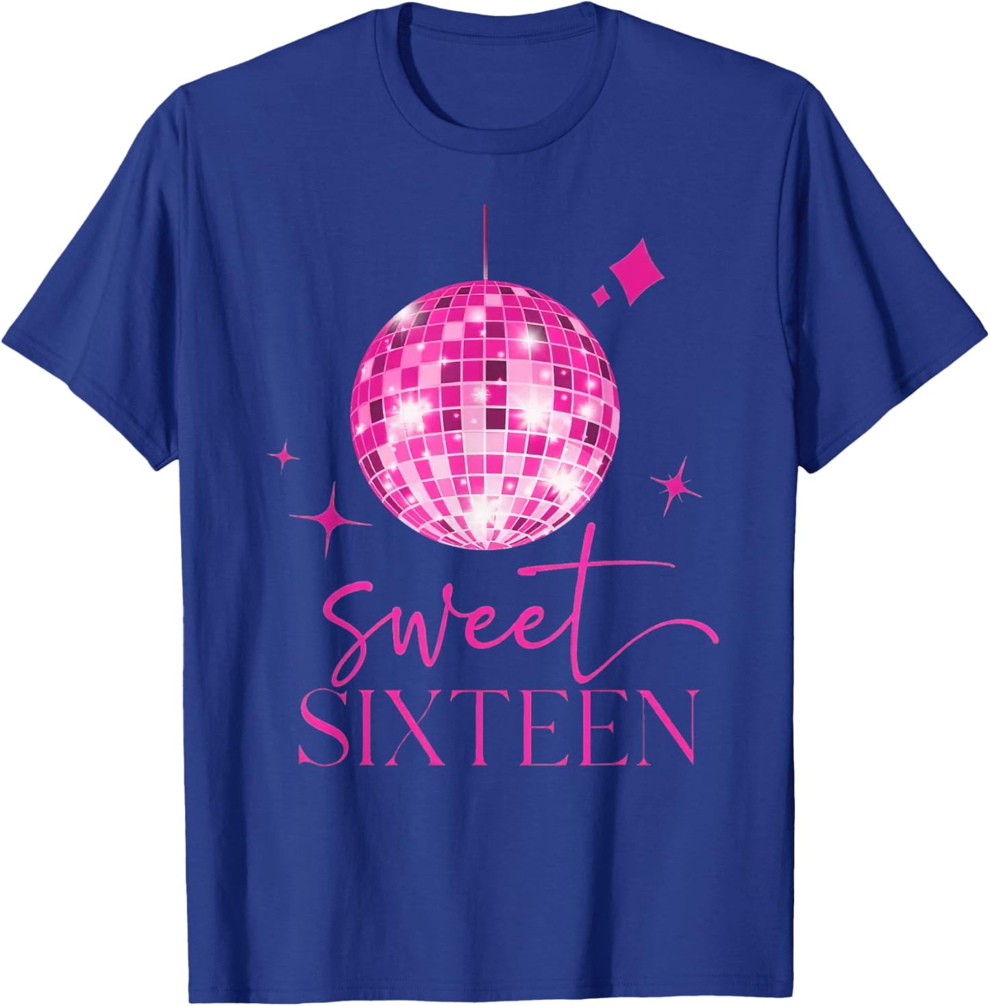 Sweet 16 Year Old 16th Birthday Queen Girls Disco Party T-Shirt - T-Shirt | Royal