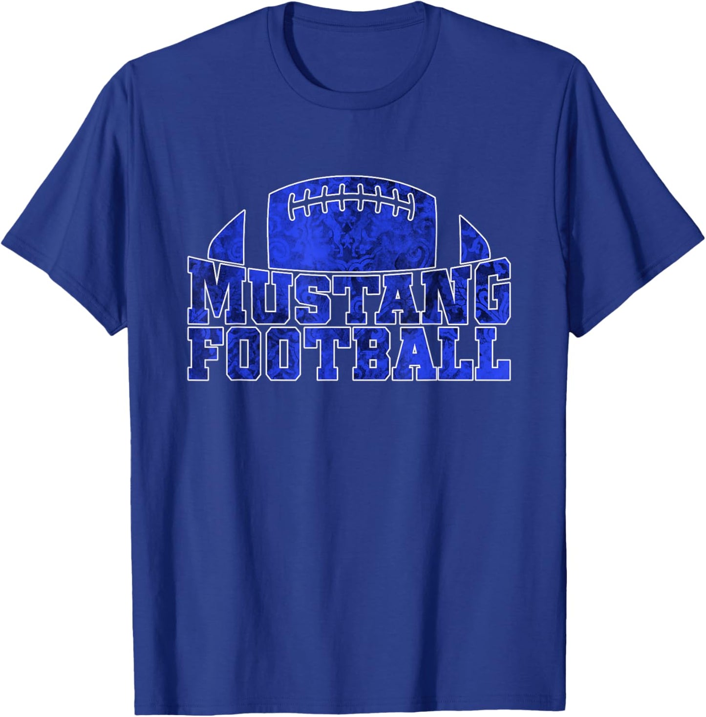 Friendswood Mustangs Football Pattern Royal T-Shirt - T-Shirt | Royal