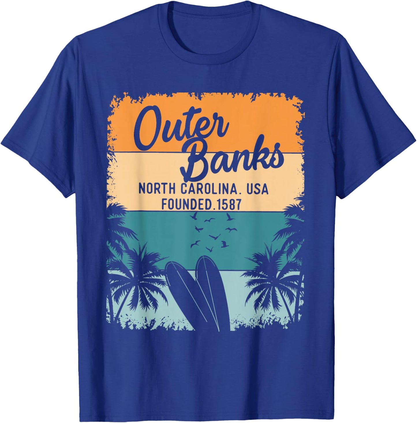 Outer Banks Shirts Men Women OBX North Carolina NC T-Shirt - T-Shirt | Royal