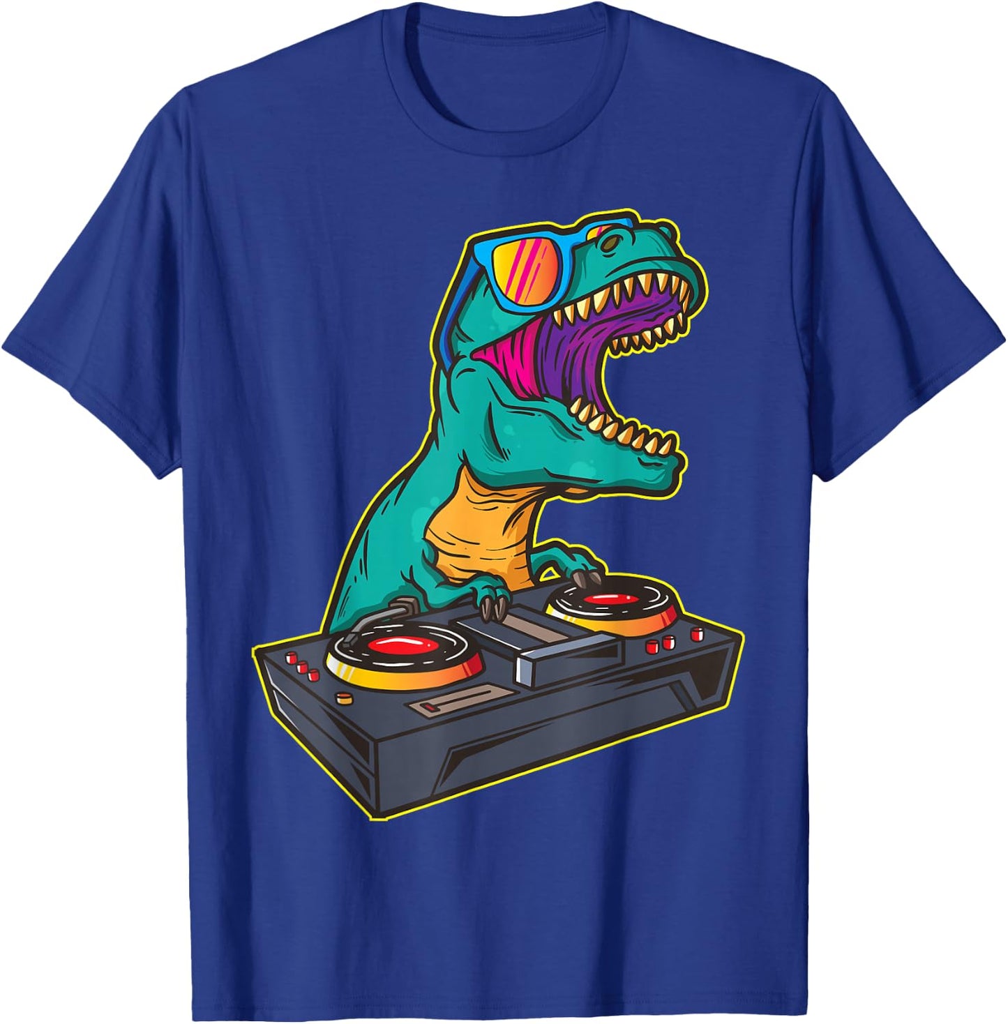 T Rex DJ Party Club Floppy Jockey Gift Shirt EDM Dance T-Shirt - T-Shirt | Royal