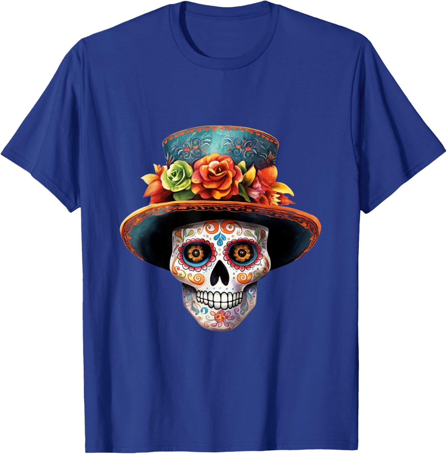El Jefe Sugar Skull Men Dia De Los Muertos El Jefe T-Shirt - T-Shirt | Royal