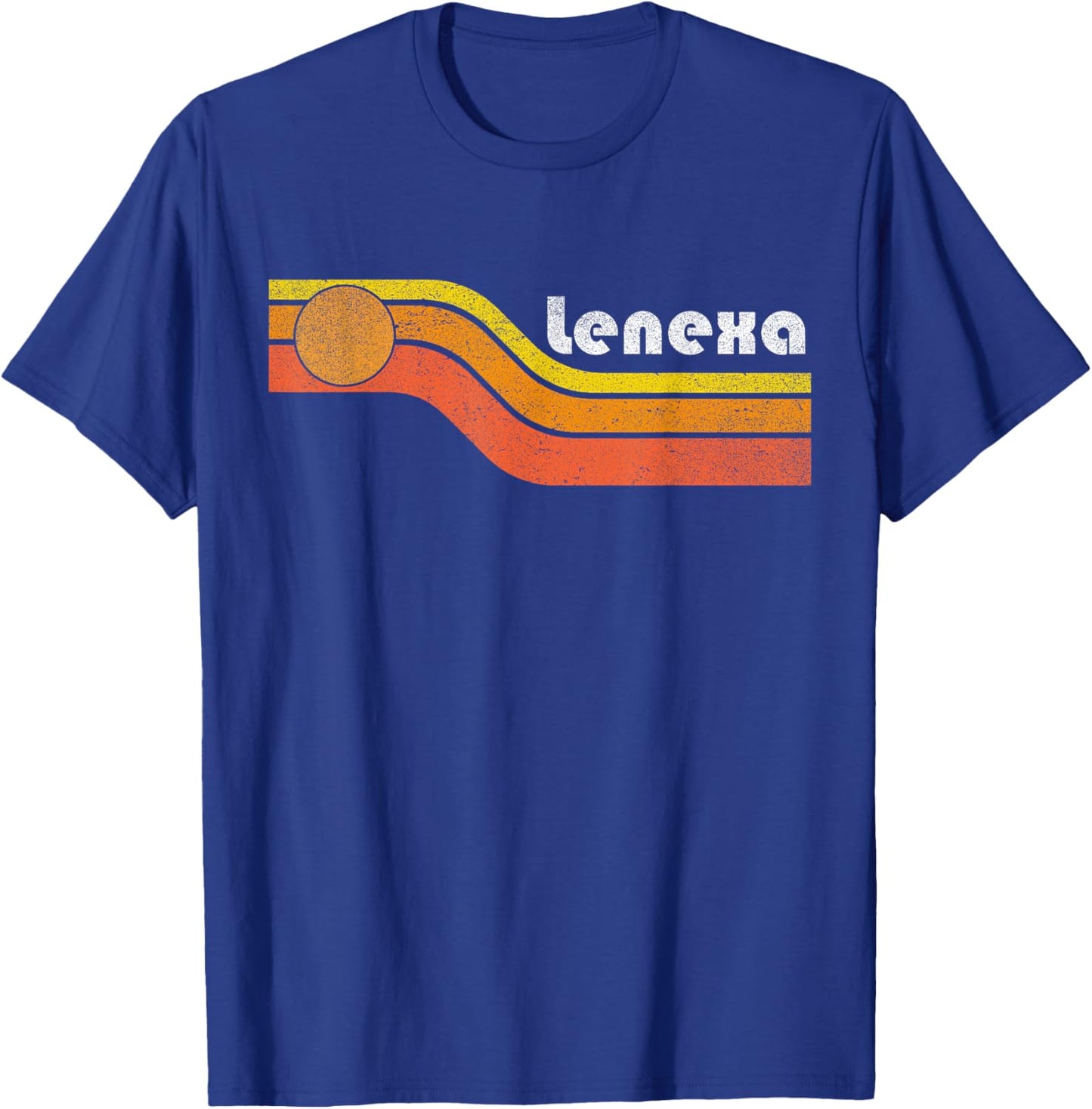 Lenexa - Vintage Men Women 70s 80s Graphic Cool Retro T-Shirt - T-Shirt | Royal