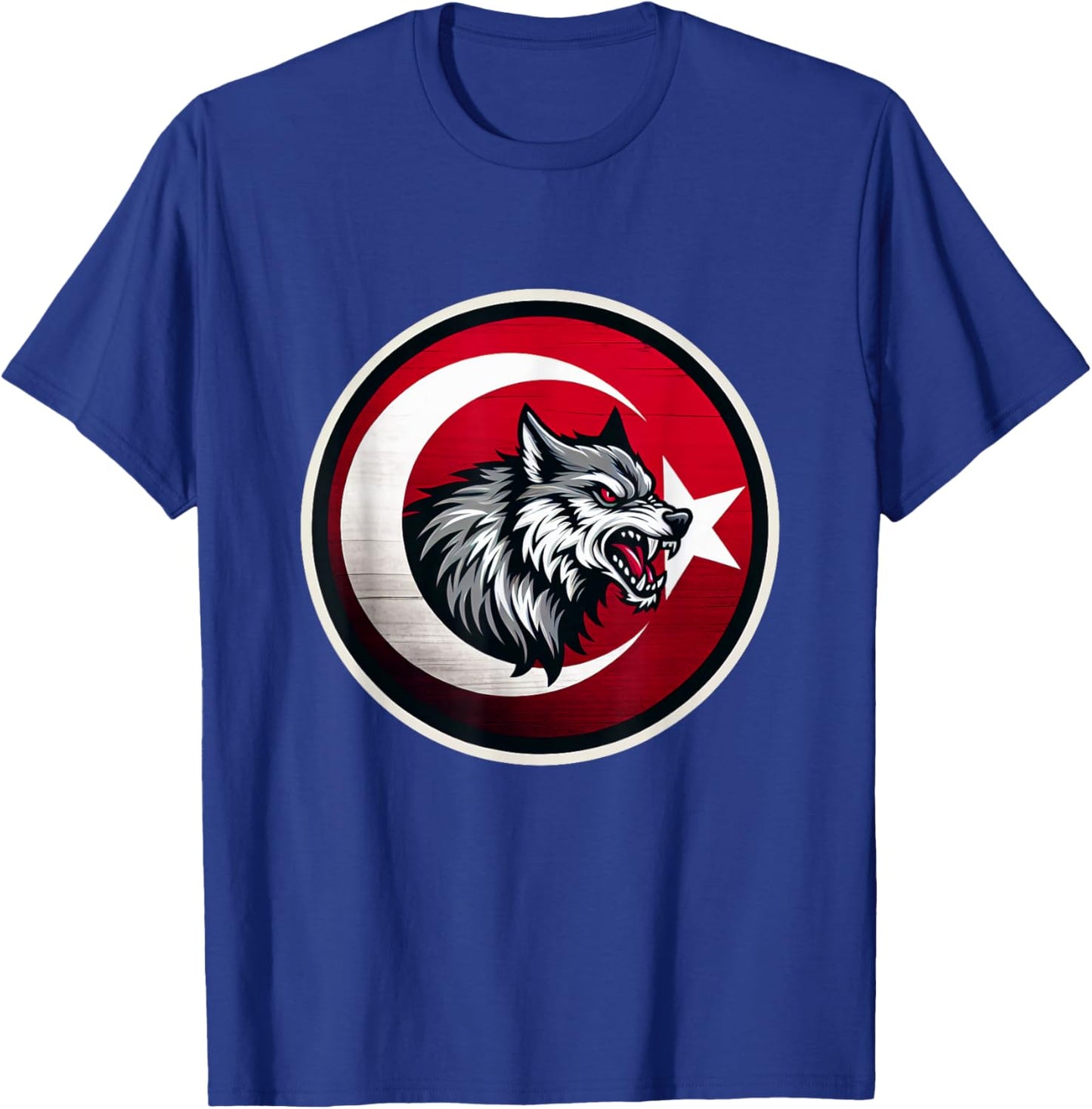 Vintage Turkish Banner Fan Turkey Flag Türkiye Retro Wolf T-Shirt - T-Shirt | Royal