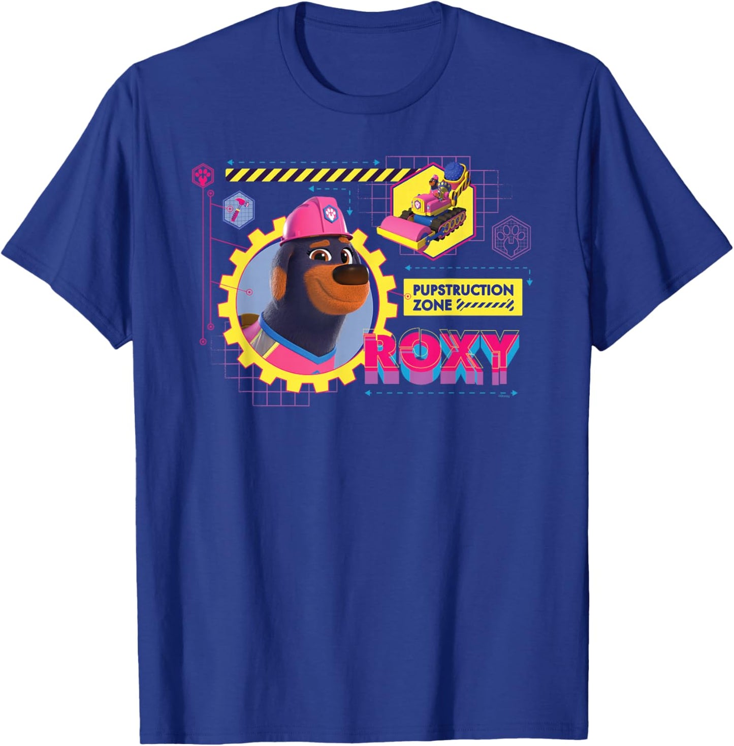 Disney Junior Pupstruction Zone Roxy Rottweiler Steamroller T-Shirt - T-Shirt | Royal