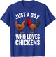 Funny Chicken Art Boys Farm Animal Chicken Farmer T-Shirt - T-Shirt | Royal