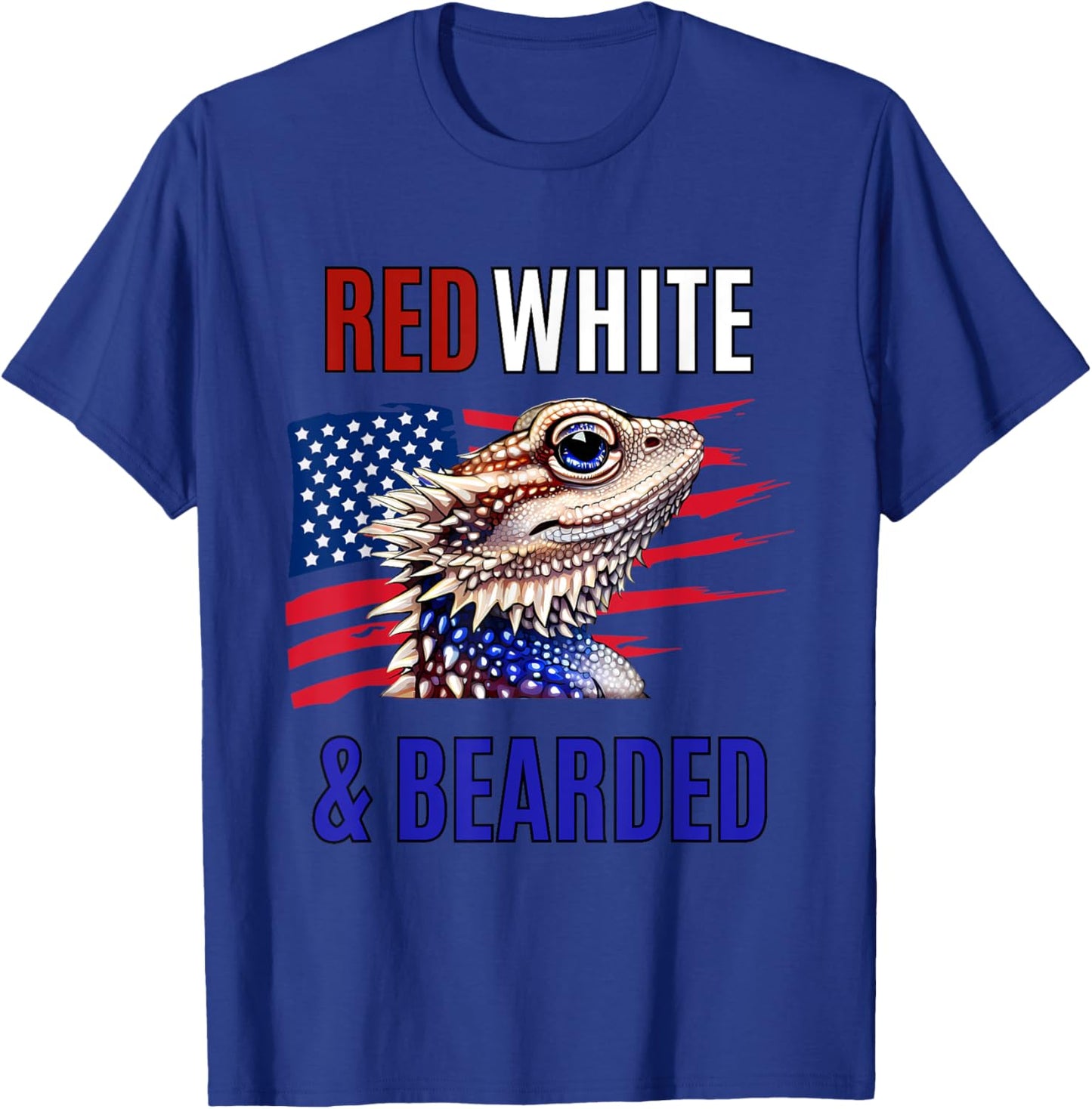 Bearded Dragon American Flag 4th of July Independence Day T-Shirt - T-Shirt | Royal