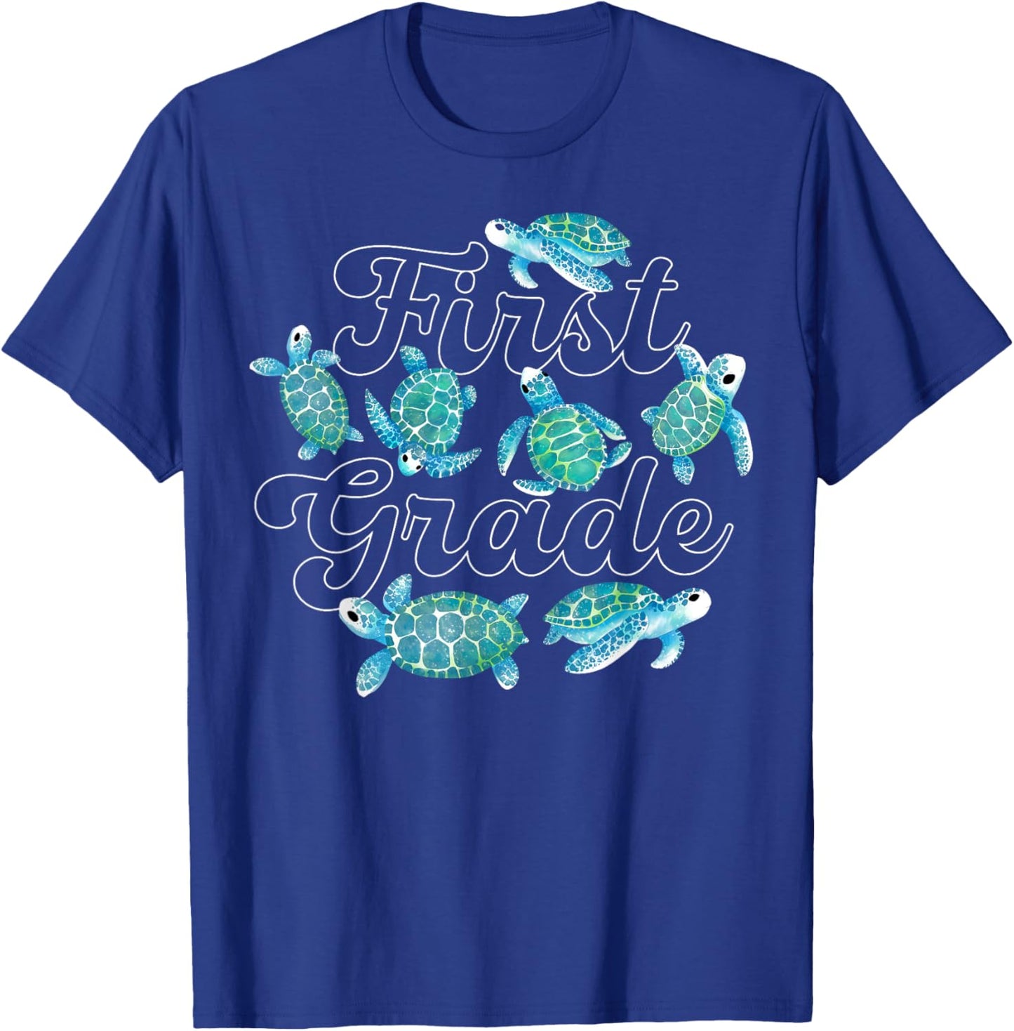 First Grade Teacher Turtle Ocean Animal Pet Lover Baby T-Shirt - T-Shirt | Royal