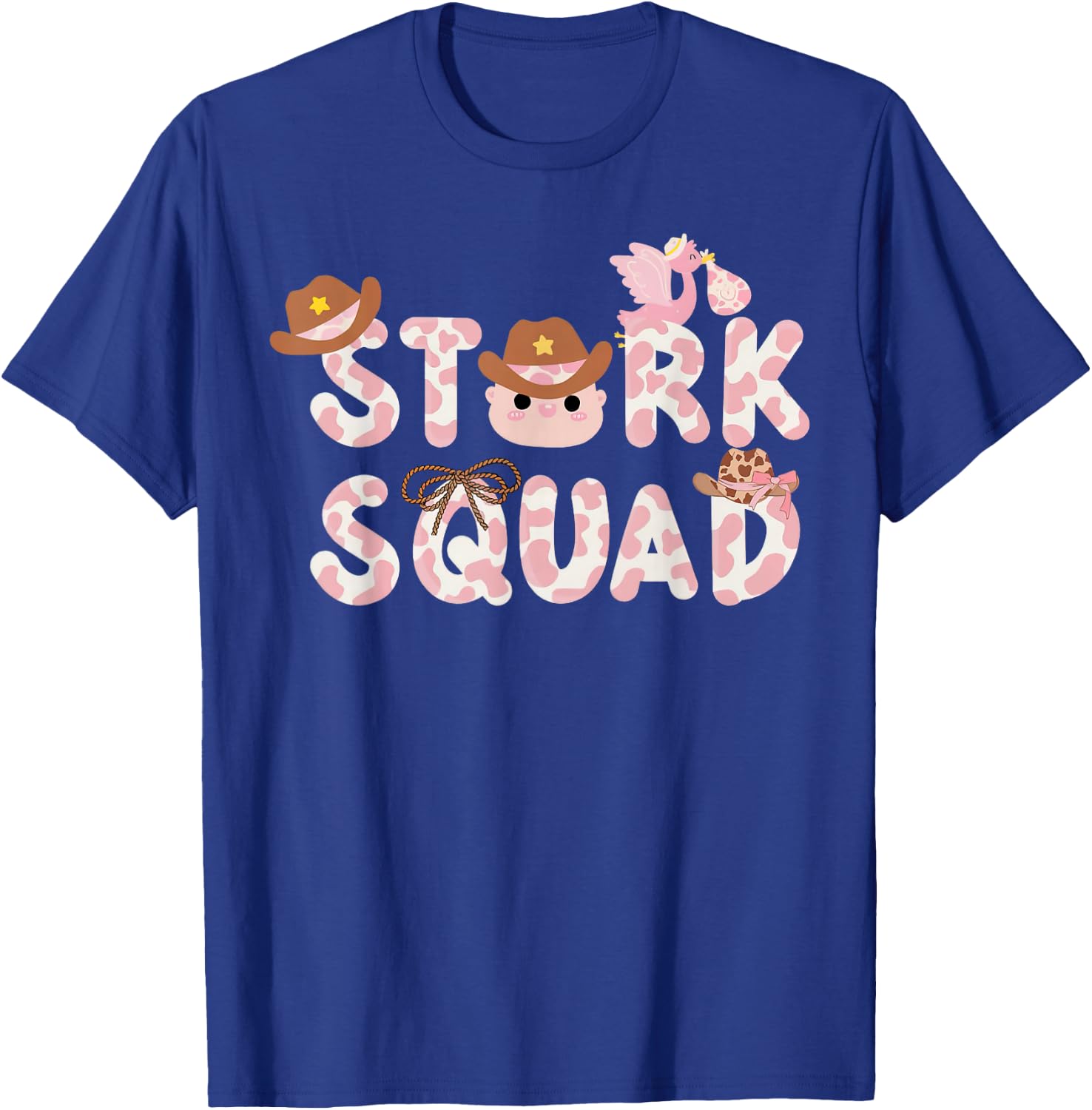 Western Labor And Delivery Nurse Stork Squad Nurse Week T-Shirt - T-Shirt | Royal