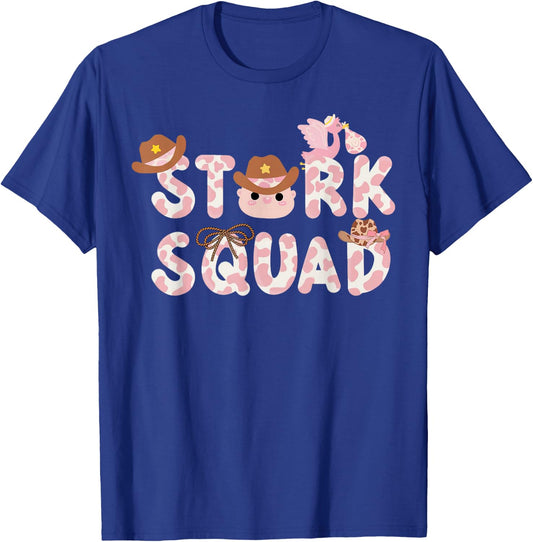 Western Labor And Delivery Nurse Stork Squad Nurse Week T-Shirt - T-Shirt | Royal