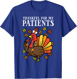 Thankful For Patients Turkey Nurse T-Shirt - T-Shirt | Royal
