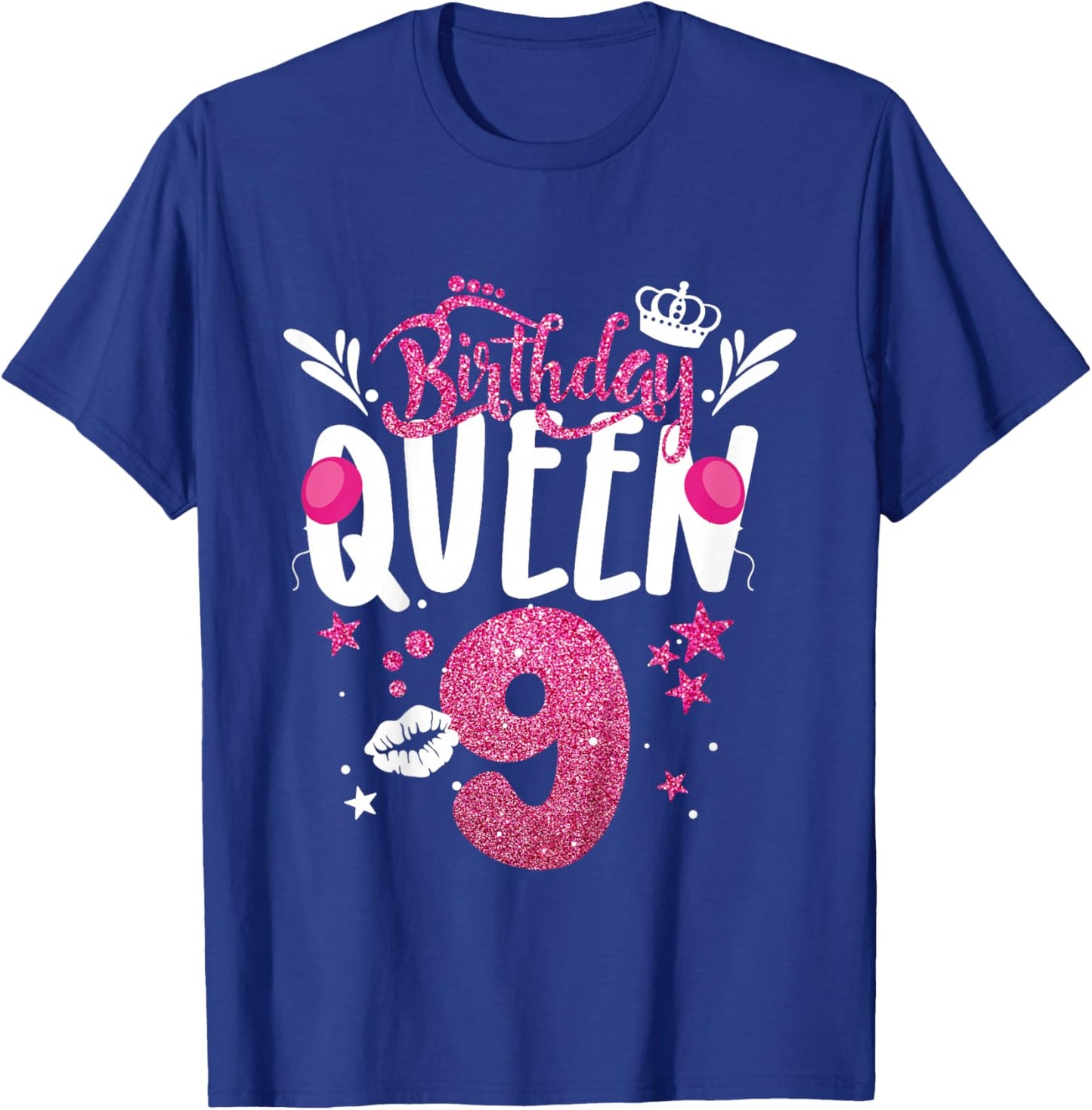 Birthday Queen 9 Year Old 9th Birthday It's My 9th Bday T-Shirt - T-Shirt | Royal