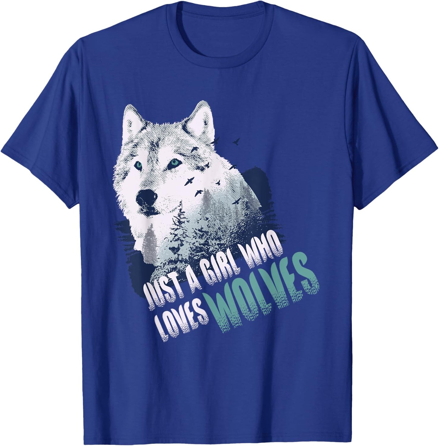 Just A Girl Who Loves Wolves | Cute Wolf Lover Gift T-Shirt - T-Shirt | Royal
