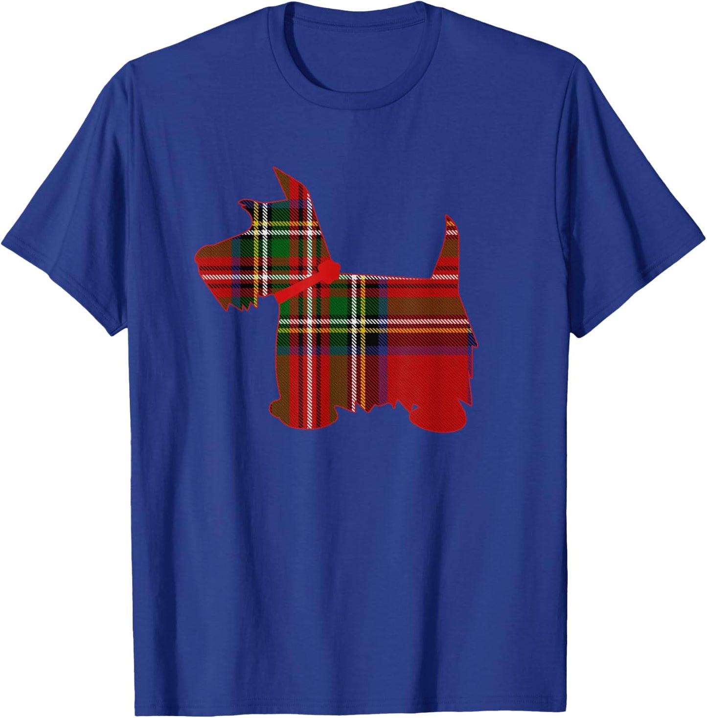 Scottie Dog Scottish Terrier Royal Stewart Tartan Red Plaid T-Shirt - T-Shirt | Royal