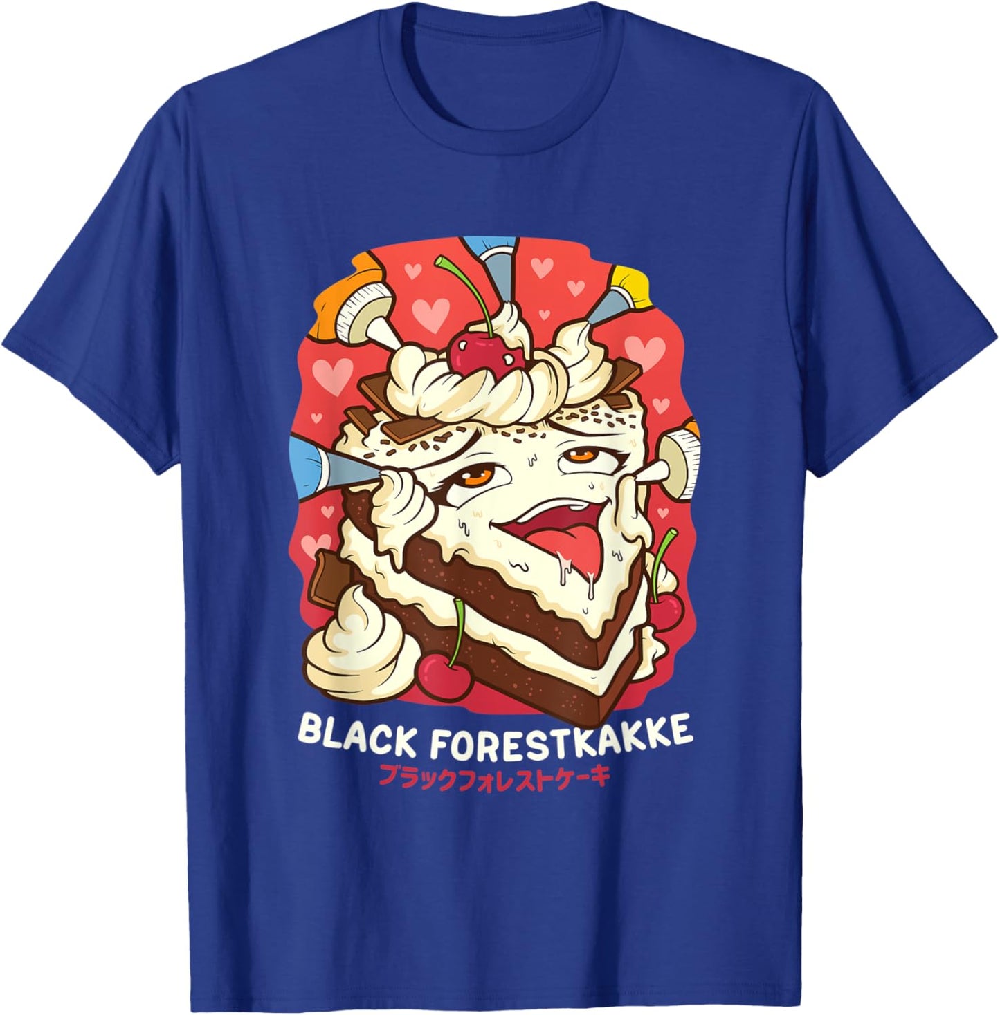 Funny Naughty Foodie Pun Kawaii Black Forestkakke Japanese T-Shirt - T-Shirt | Royal