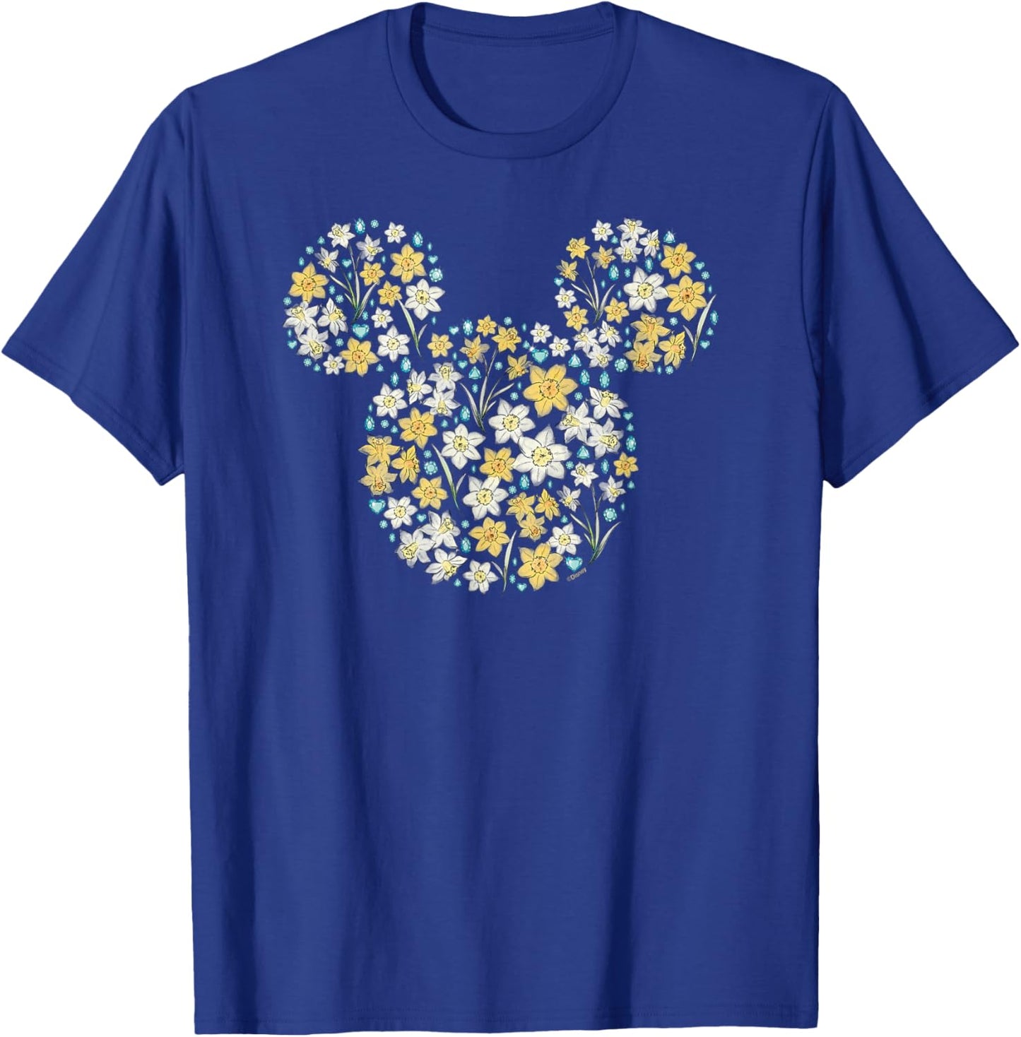 Disney Mickey Mouse March Birth Month Birthstone & Flowers T-Shirt - T-Shirt | Royal