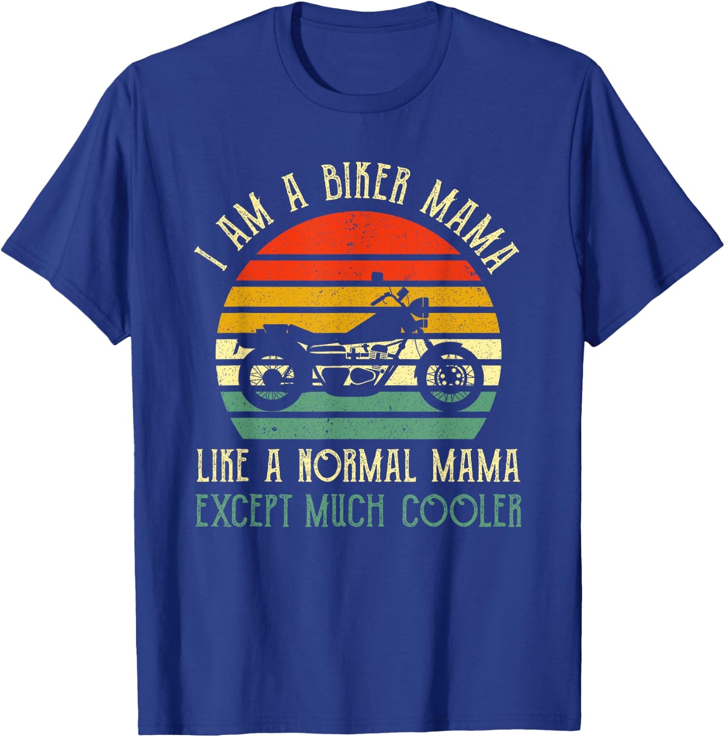 Motorcycle Biker Mama Rider Riding Motorbike Mothers Day T-Shirt - T-Shirt | Royal