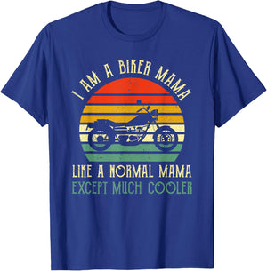 Motorcycle Biker Mama Rider Riding Motorbike Mothers Day T-Shirt - T-Shirt | Royal