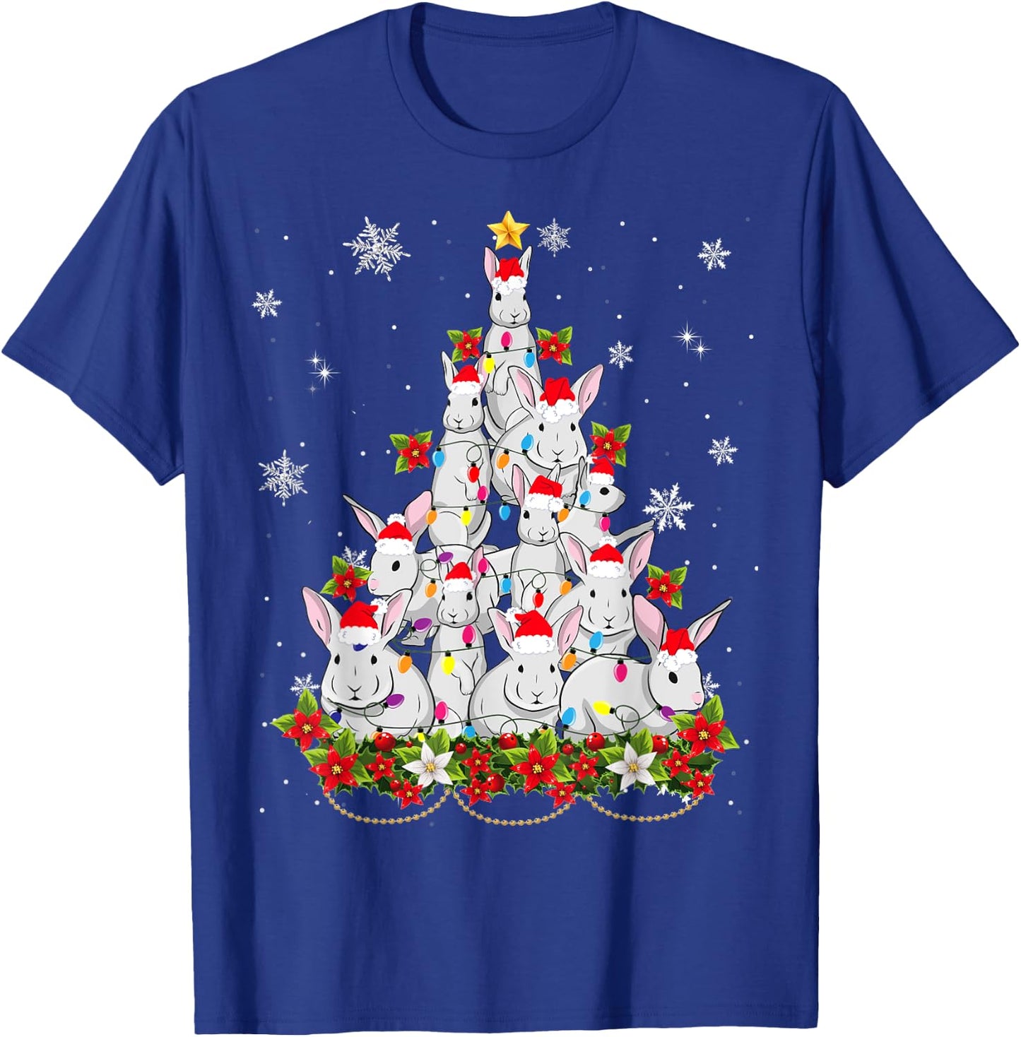 Santa Rabbit Bunny Christmas Tree Ornament Decor Gifts T-Shirt - T-Shirt | Royal