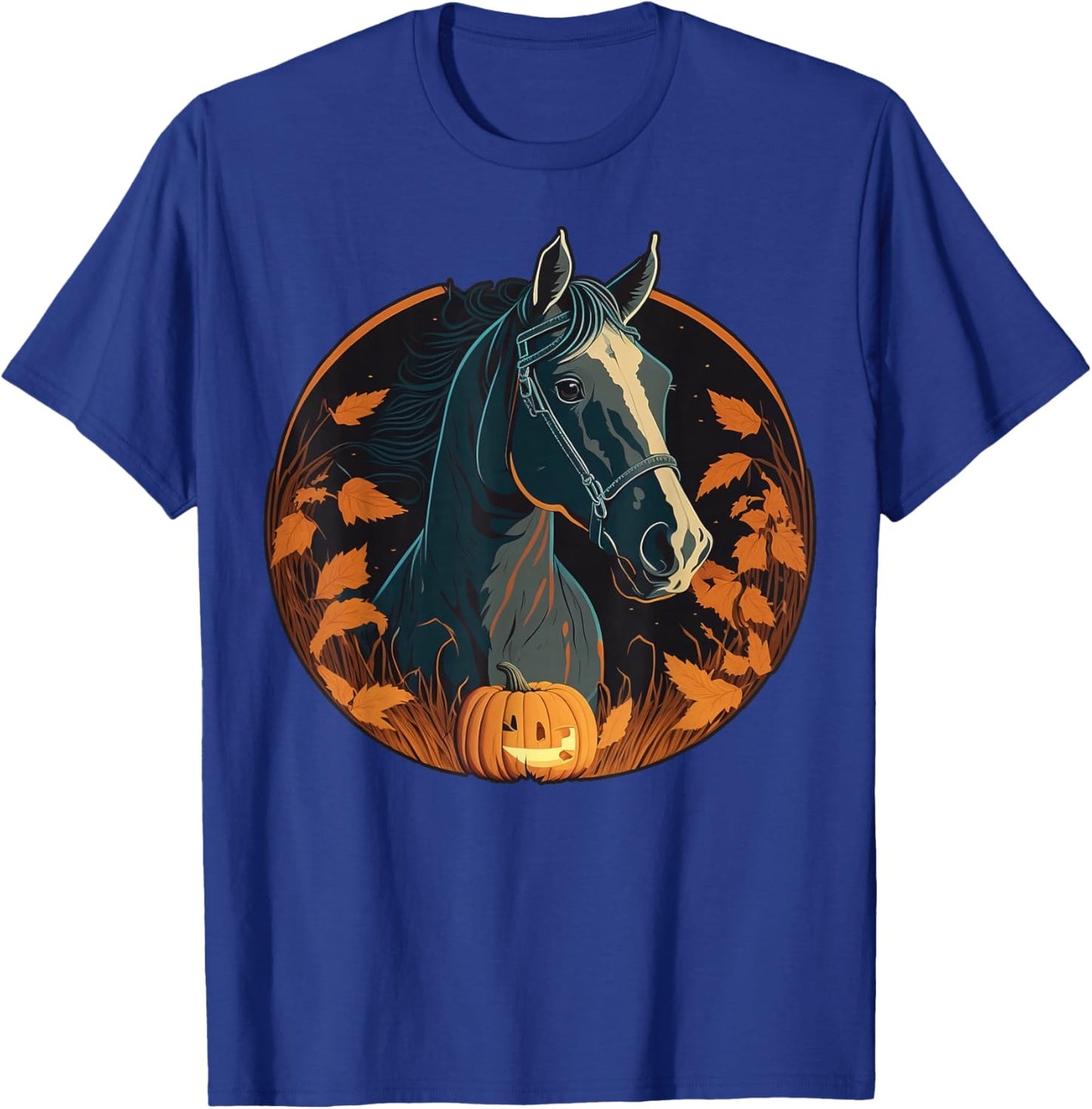 Pumpkin Horse costume on Horse Halloween T-Shirt - T-Shirt | Royal
