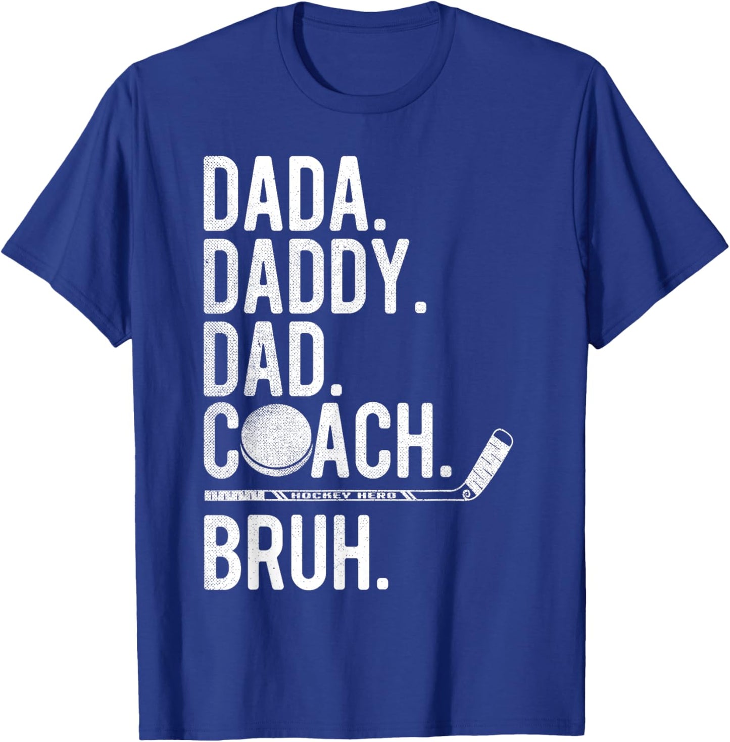 Dada Daddy Dad Bruh Vintage Ice Hockey Coach Family Humor T-Shirt - T-Shirt | Royal