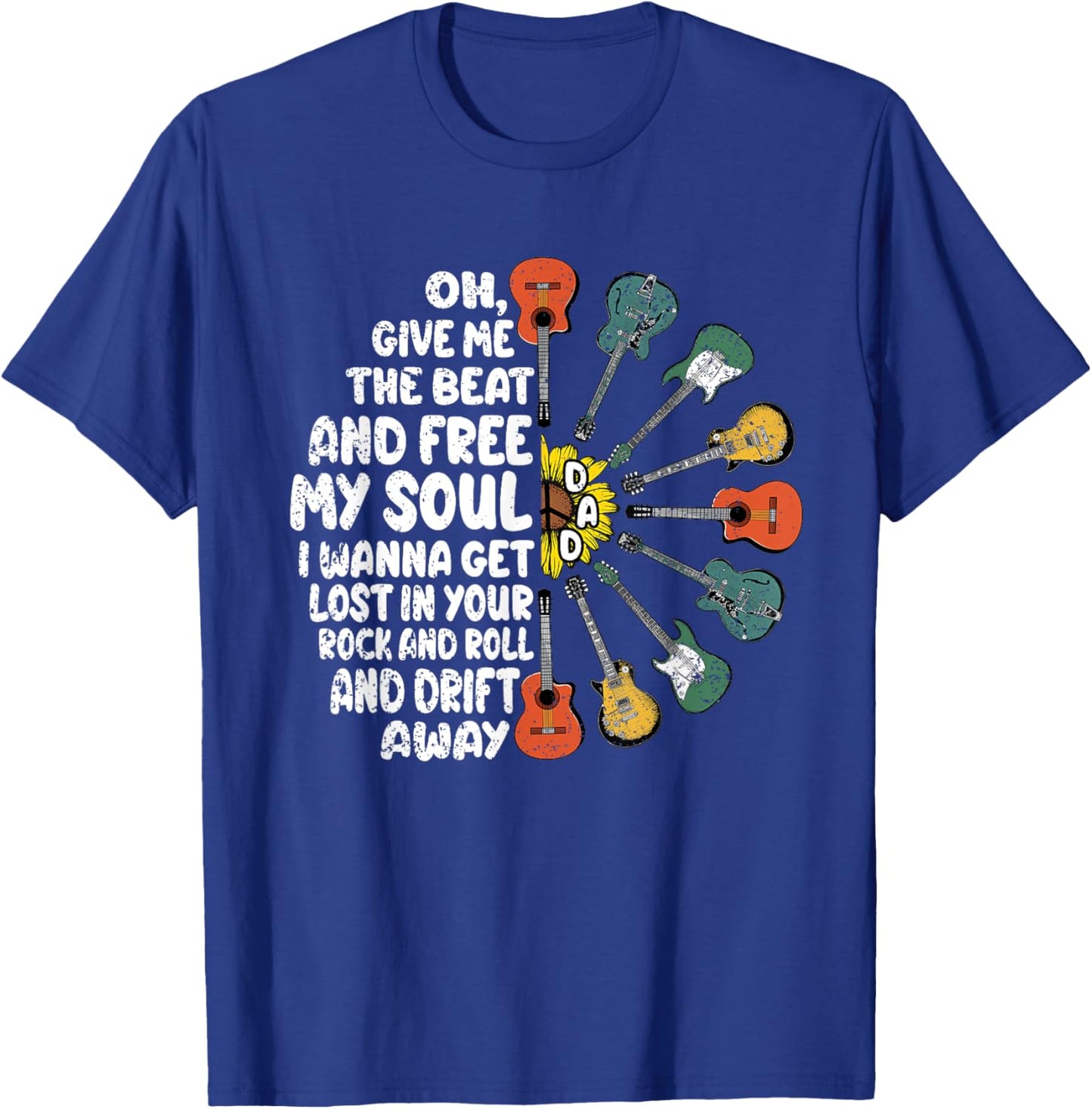 Guitar Player Dad Fathers Day Guitarist Musician Papa Men T-Shirt - T-Shirt | Royal