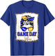 Blue Gold Game Day Vibes Football Women Leopard Print T-Shirt - T-Shirt | Royal