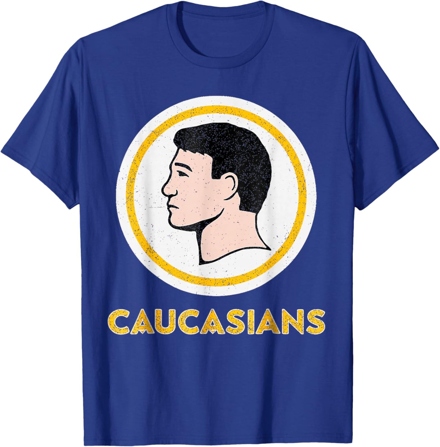 Caucasians Funny Vintage Caucasians Pride T-Shirt - T-Shirt | Royal