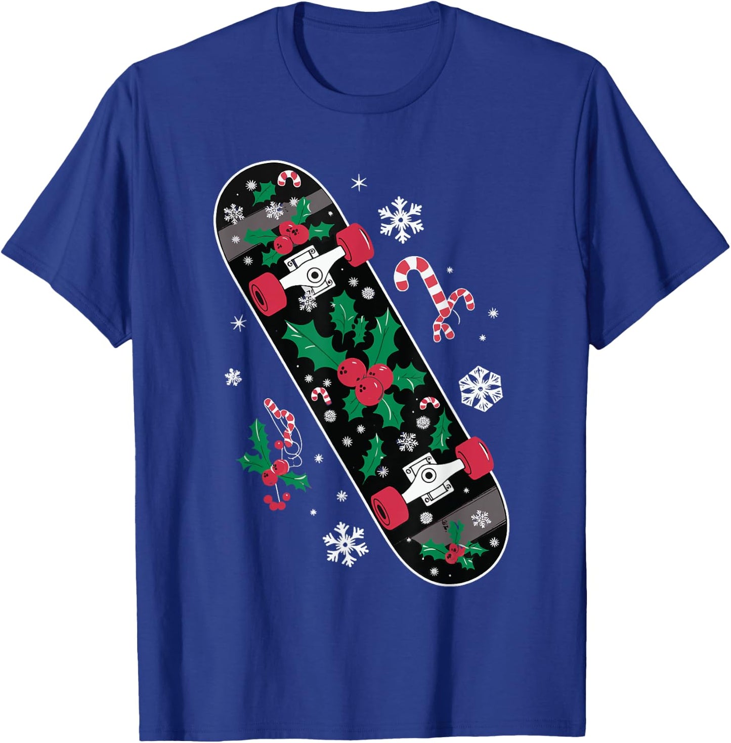Skateboard Christmas T-Shirt - T-Shirt | Royal