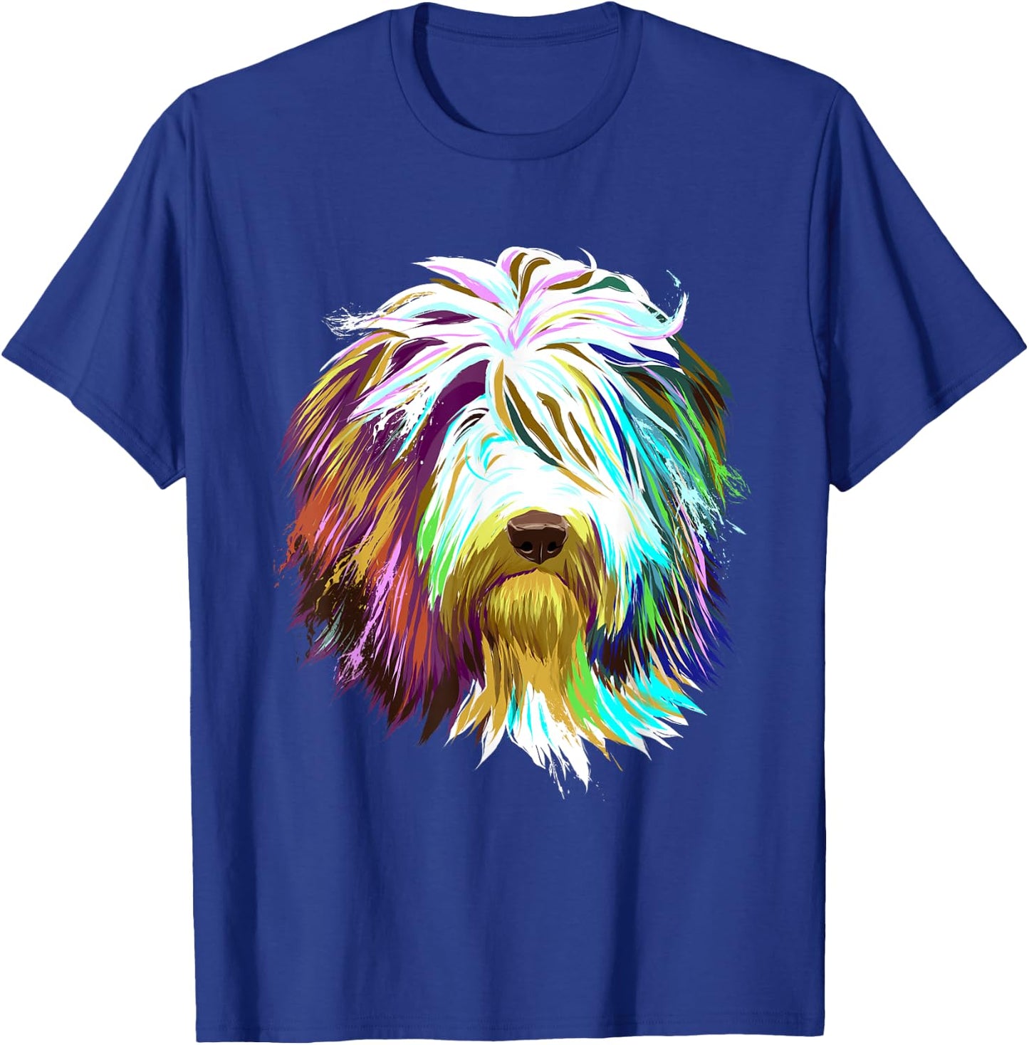 Colourful Splash Dog Bearded Collie Men Women Kids T-Shirt - T-Shirt | Royal