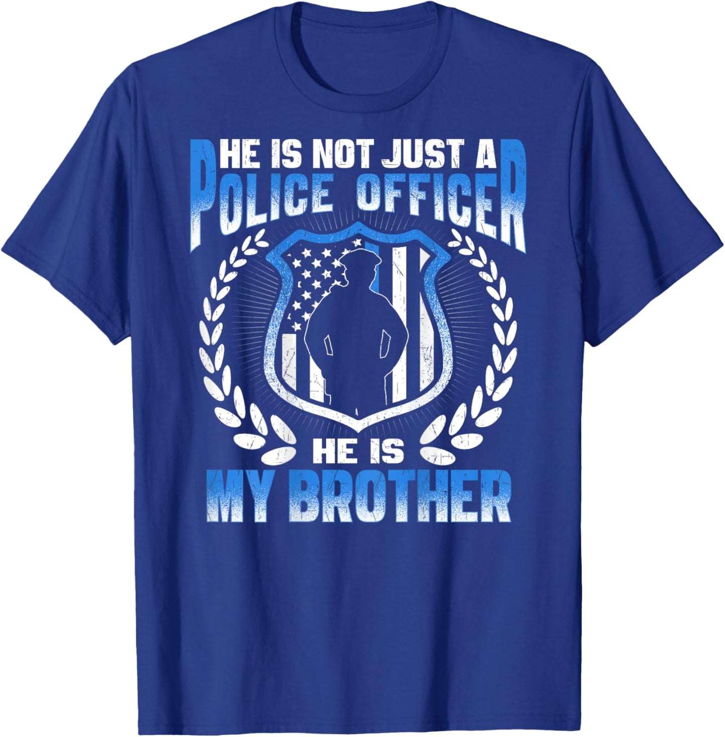 My Brother Is A Police Officer - Proud Police Sister Brother T-Shirt - T-Shirt | Royal