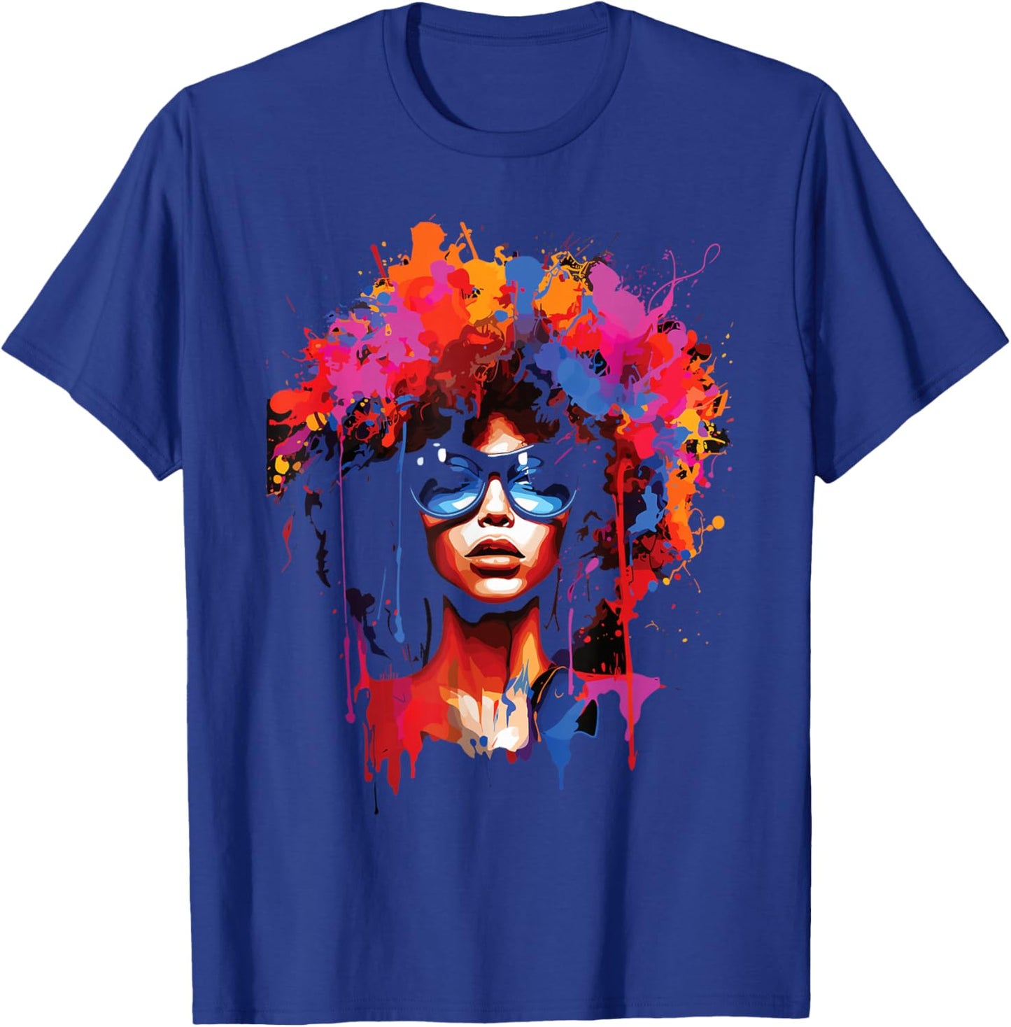 Black Queen Dripping Afro Melanin Juneteenth T-Shirt - T-Shirt | Royal