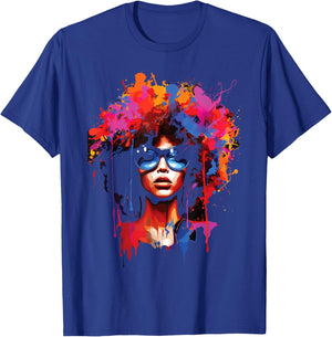 Black Queen Dripping Afro Melanin Juneteenth T-Shirt - T-Shirt | Royal