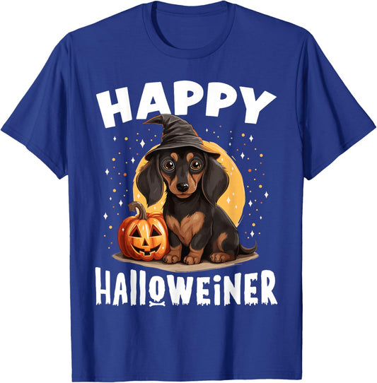 Happy Halloweiner Funny Halloween Costume Dachshund Dog T-Shirt - T-Shirt | Royal