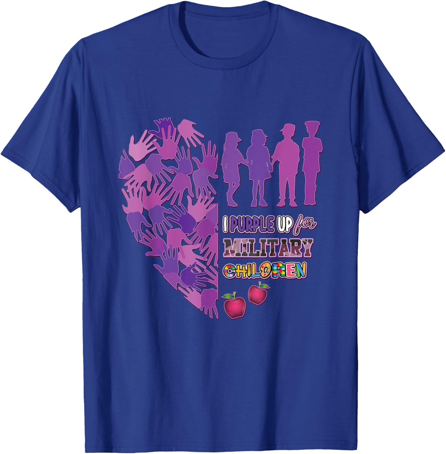 Military Child Shirt Purple Up for Military Kids Month Women T-Shirt - T-Shirt | Royal