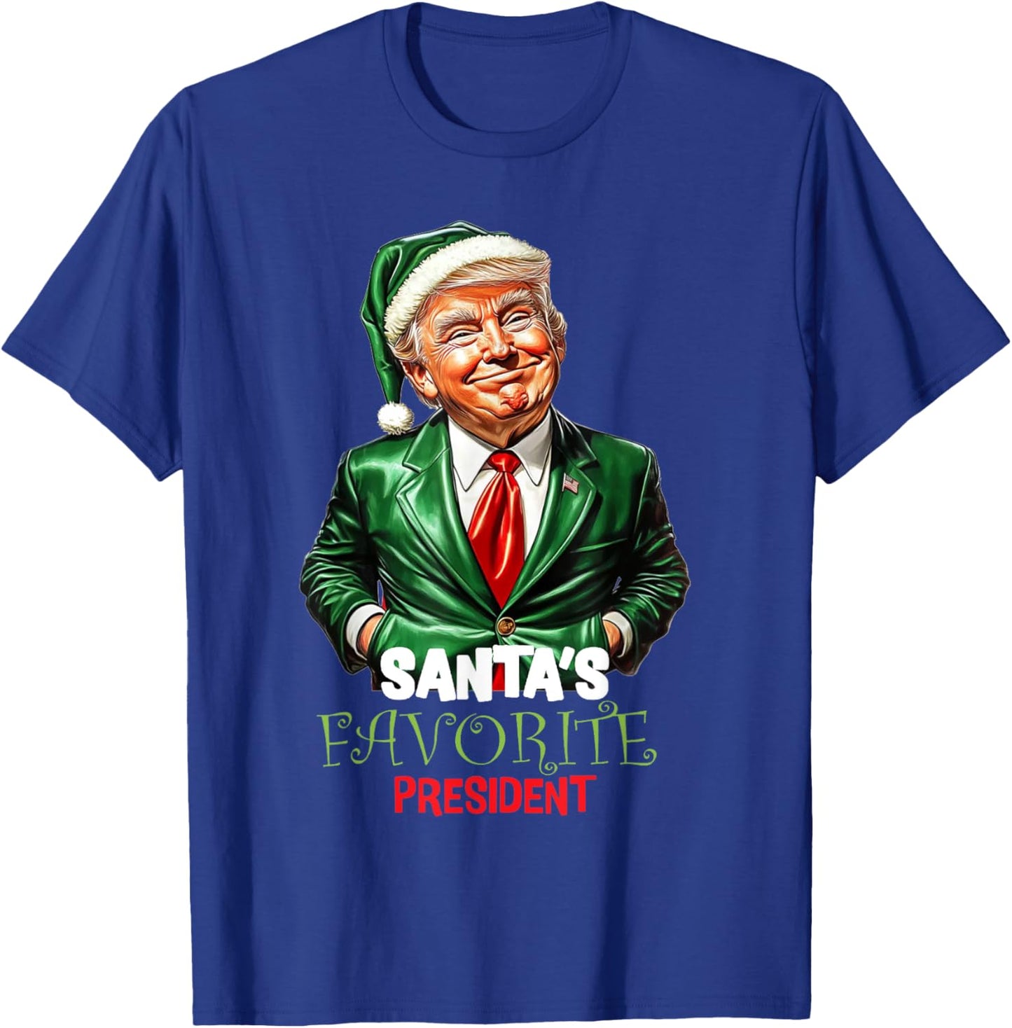Santa's Favorite President Funny Trump T-Shirt - T-Shirt | Royal