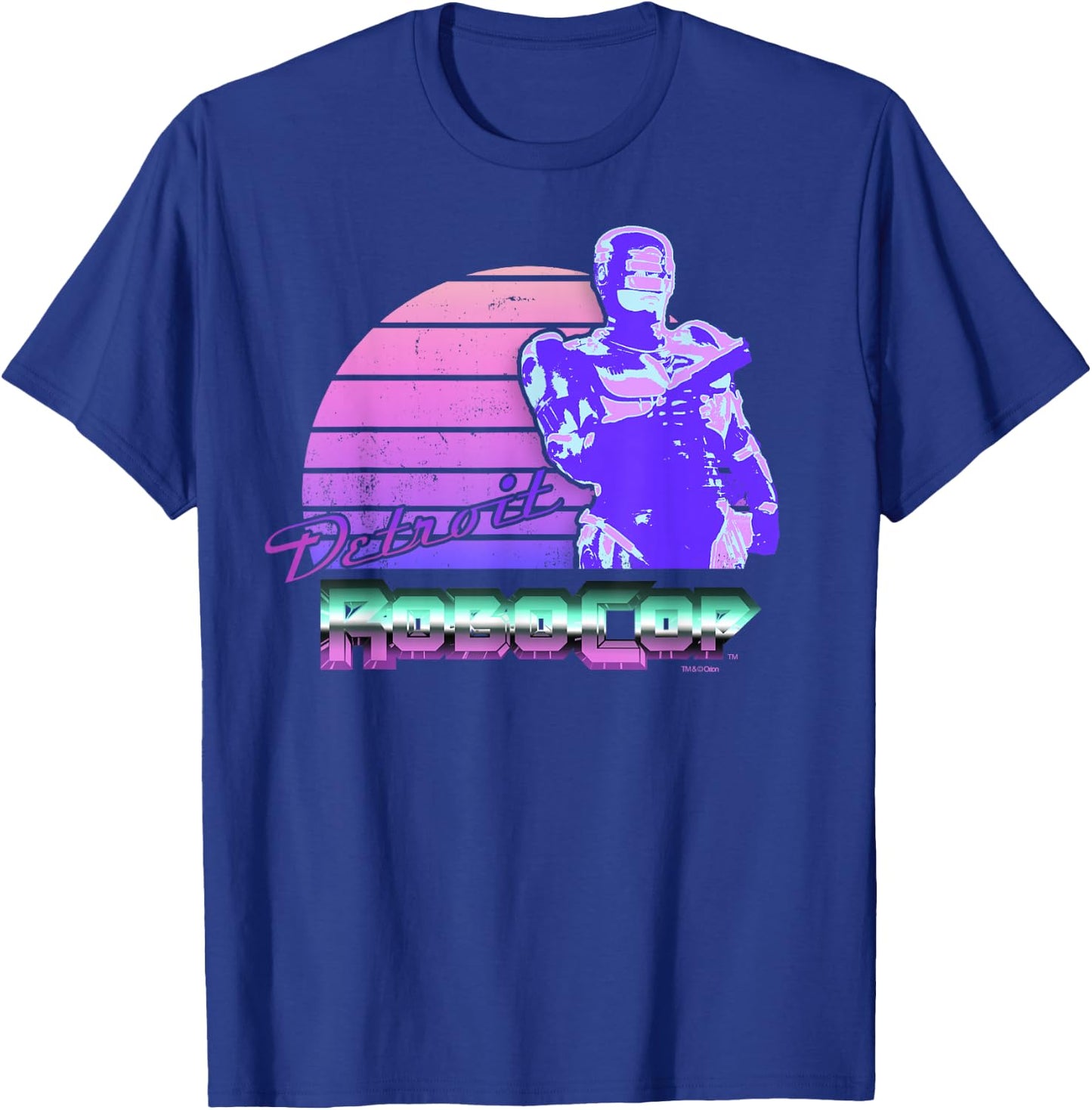 Robocop Detroit Retro-Style Portrait T-Shirt - T-Shirt | Royal
