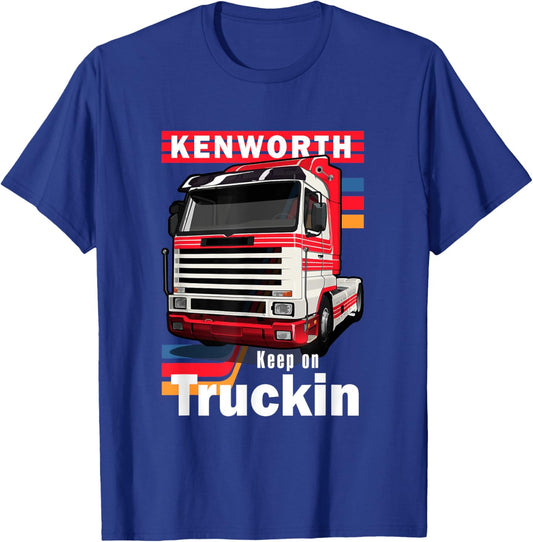 Kenworth Keep On Truckin - Men's -Adults Classic Fit Black Short Sleeve - Small T-Shirt - T-Shirt | Royal