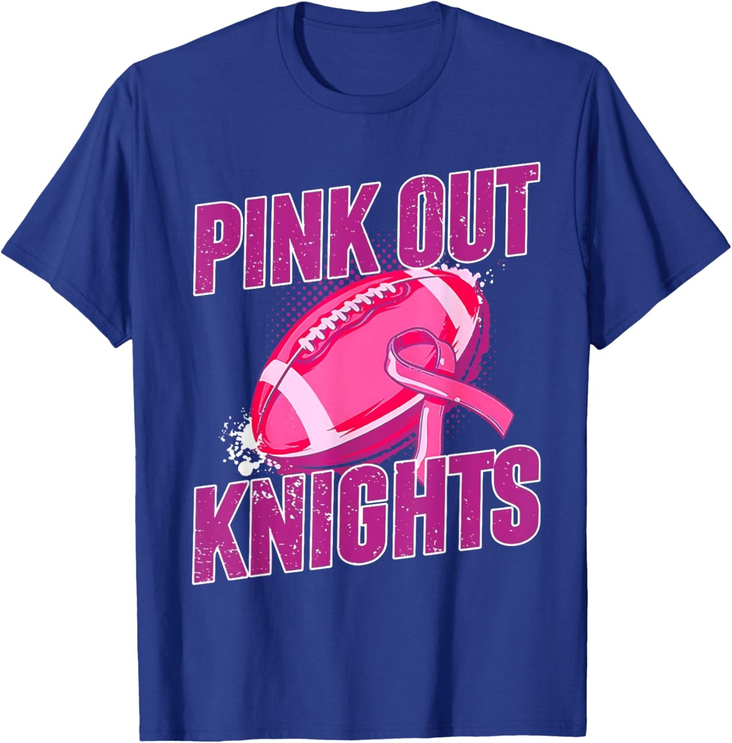 Knights Pink Out Football Tackle Breast Cancer T-Shirt - T-Shirt | Royal