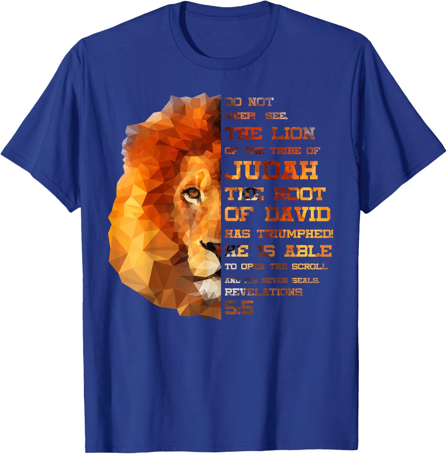 Lion Tribe of Judah Hebrew Christ Israelite Revelations 5:5 T-Shirt - T-Shirt | Royal