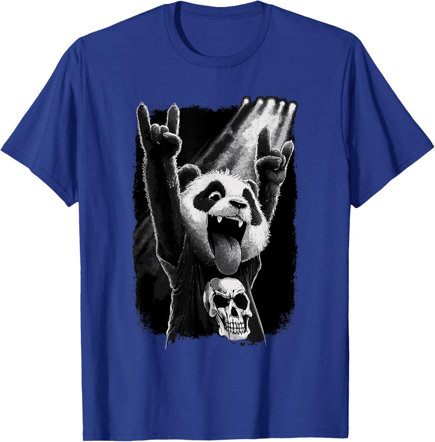 Rock Panda Skull On Stage Concert T-Shirt - T-Shirt | Royal