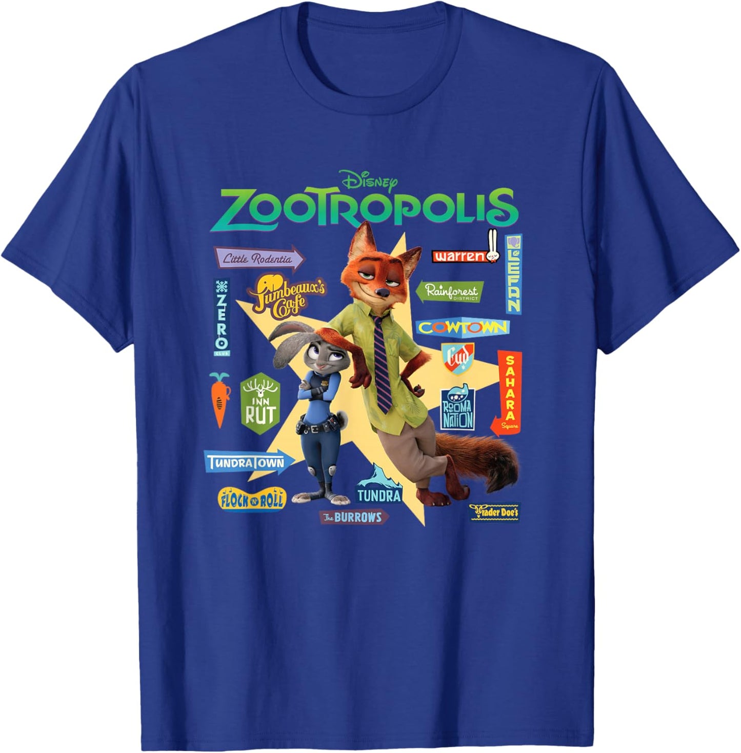Zoomania Signs T-Shirt - T-Shirt | Royal