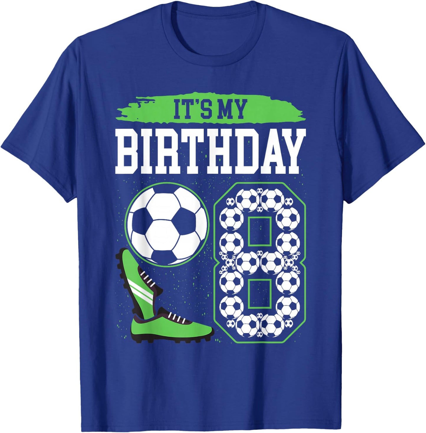 It's My 8th Soccer Birthday Party 8th Birthday Boy Soccer T-Shirt - T-Shirt | Royal
