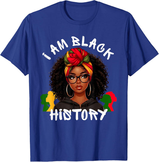 I Am Black History Month African American Girls T-Shirt - T-Shirt | Royal