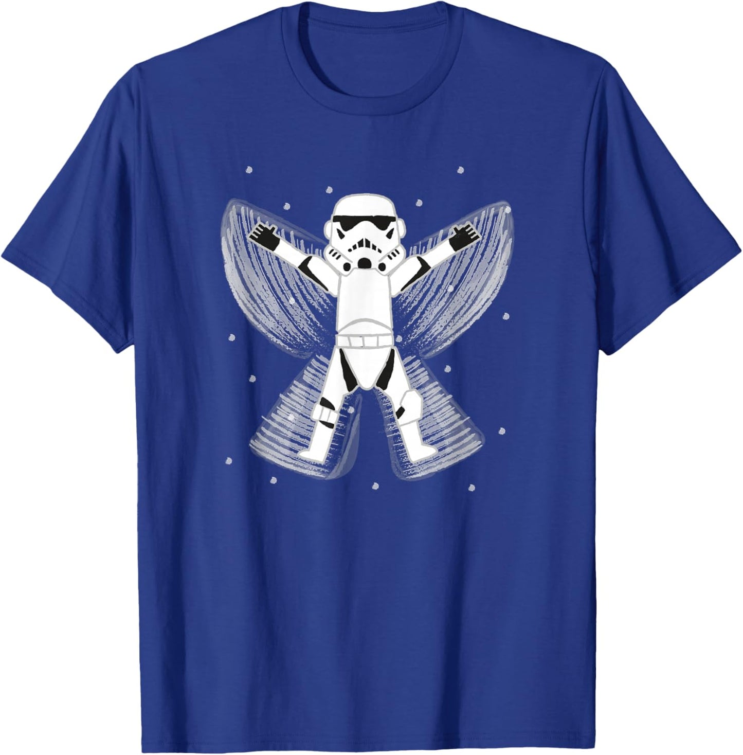 Star Wars Classic Christmas Cartoon Stormtrooper Snow Angel T-Shirt - T-Shirt | Royal