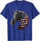Horse Patriotic Equestrian 4th Of July USA American Flag T-Shirt - T-Shirt | Royal