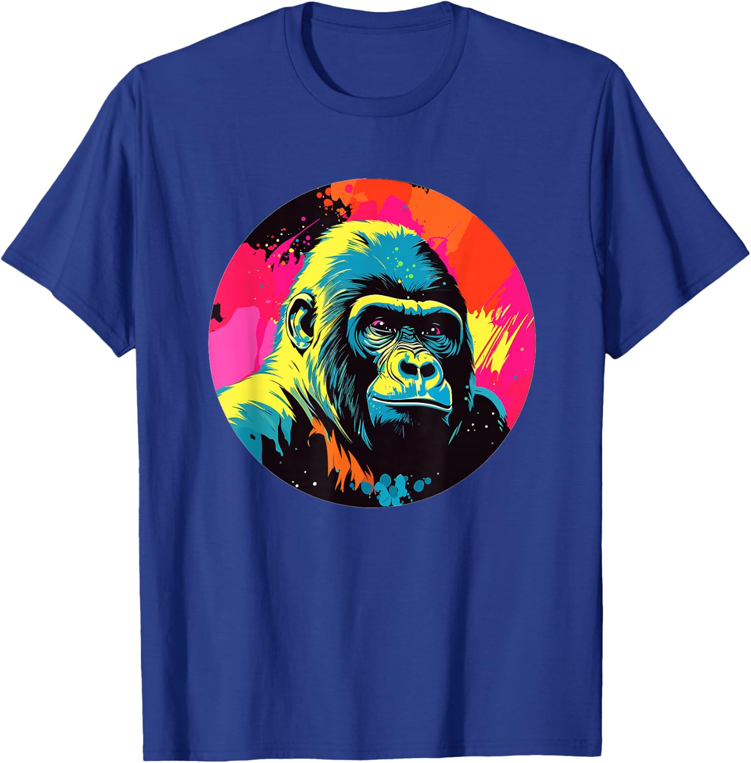 Colorful Gorilla Pop Art Vibrant I Gorilla T-Shirt - T-Shirt | Royal